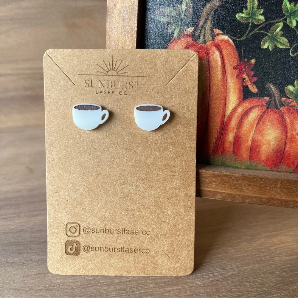 Thanksgiving Acrylic Earrings | Fall Pumpkin Earrings | Coffee | Friendsgiving